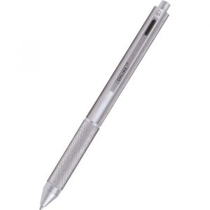 Online Stylo &agrave; bille 4 couleurs Argent | stylo m&eacute;tallique multifonctionnel | 3 mines pour stylo en bleu, noir et rouge, et une mine de crayon &agrave; papier | inclus gomme &agrave; effacer