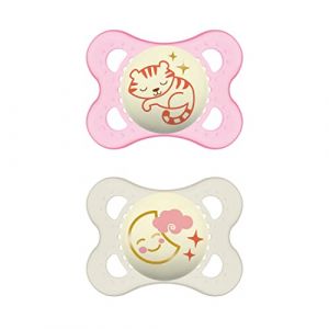 Mam Sucette Air Night Silicone 2-6M Rose 2uts