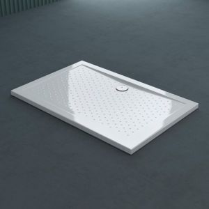 Doporro Bac à douche 70x120 receveur de douche antiglisse rectangulaire blanc Lucia02AR 70x120x4cm