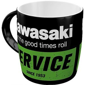 Nostalgic-Art Tasse à café rétro, 330 ml, Kawasaki – Service – Idée de cadeau pour motards, mug en céramique, design vintage