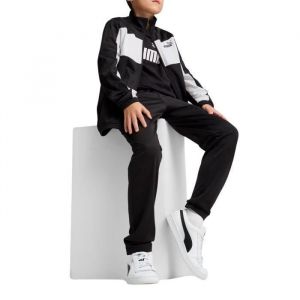 Puma Survêtement Poly Colorblock noir blanc enfant - 140