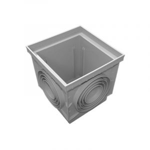 Jardiboutique 30 par 30 cm, Regard évacuation monobloc en polypropylène Gris