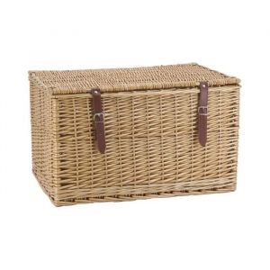 Aubry Gaspard Malle en osier buff brun L62 Grand mod&egrave;le