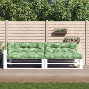VidaXL Coussins de palette lot de 5 motif de feuilles tissu - Vert