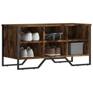 VidaXL Armoire à chaussures chêne fumé 90x38x45,5 cm bois d'ingénierie, étagère à chaussures, armoire de rangement de chaussures, organisateur de chaussures