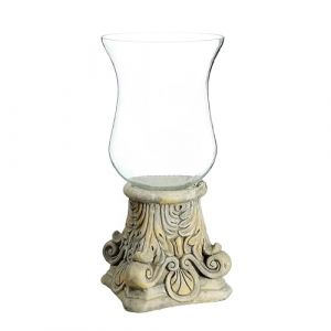 Bougeoir verre et ciment BigBuy Home