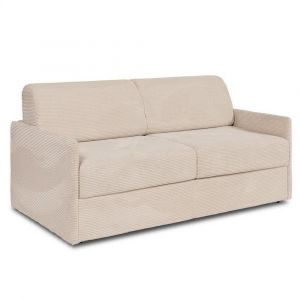 Italian Spirit Canap&eacute; lit express COLOSSE 160 cm matelas 22 cm &agrave; m&eacute;moire de forme velours C&ocirc;tel&eacute; beige