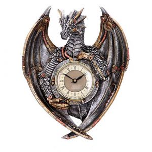 Nemesis Now Dracus Horologium 27,5 cm, polyrésine, Argent