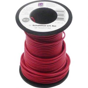 Image de Tru Components Fil de câblage LiY 1565156 1 x 0.75 mm² rouge 10 m