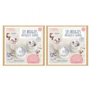 Graine Créative 2 coffrets DIY bougies délicates et fleuries