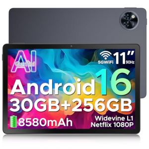 Image de Doogee Tablette U11 Pro Android 15 30Go 256Go Écran 11 HD 90Hz Batterie 8580mAh Caméra 13MP WiFi Navigation FM Widevine L1-gris
