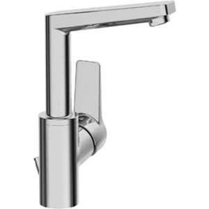 Hansa Twist Mitigeur monotrou avec maniement latéral levier fermé avec bonde et bec 13cm rotable 150° chrome 09542203