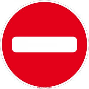 Panneau de Signalisation Alu. Panneau Interdiction. Panneau Parking, Panneau d'information Aluminium 2 mm - Sens interdit - Diamètre 125 mm - Sens