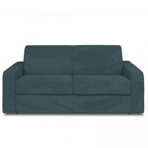 Italian Spirit Canapé convertible express MIDNIGHT 140cm matelas 16cm velours côtelé zoom azur