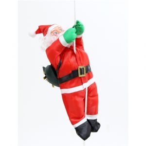 Fomax Père Nöel grimpeur sur corde et sa hotte 30.5 cm - 3pièces