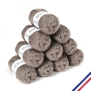 Pelotes de laine - BERGERE DE FRANCE - Barisienne - 100% acrylique - Couleur Broussaille - Lot de 10