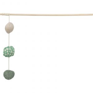 Trixie Canne à pêche pour chat avec 3 balles en bois/tissu