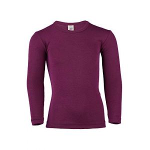 Engel T-shirt &agrave; manches longues en laine et soie pour enfant. - Rouge - 140