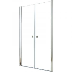 Aqua+ Façade FRISCO - Portes battantes 90x194,5cm - Verre trempé T - Finitions chromé