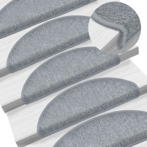 VidaXL Tapis d'escalier 10 pcs 65x28 cm Gris clair