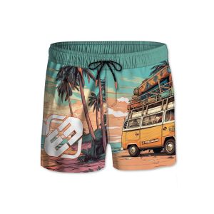 Freegun SW/FG/O/3/FCE Maillot de Bain, Jaune/Orange/Turquoise/Noir, 12-14 Ans Garçon