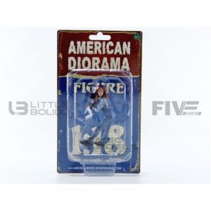 American Diorama Voiture Miniature de Collection 1-18 - FIGURINES Mecanich Women Retro 1 - Grey - 38244