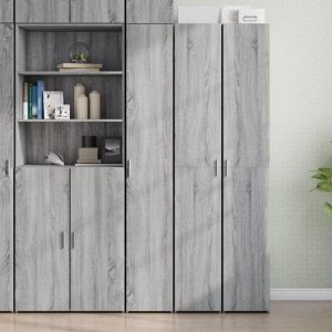 VidaXL Buffet haut sonoma gris 30x42,5x185 cm bois d'ingénierie, buffet, armoire de rangement, panneau latéral, armoire, armoire latérale