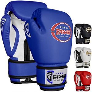 Farabi Kids boxing gloves junior mitts junior mma kickboxing Sparring gloves 4Oz blue