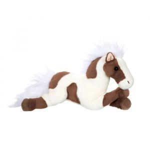 Image de Gipsy Toys – Peluche « Cheval ALLONGE » - 40 CM – Marron Fonce ET Blanc
