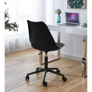 Chaise de bureau r&eacute;glable Noire en M&eacute;tal
