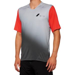 100% Maillot 100 celium gris racer rouge s