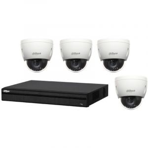 Dahua Kit Vidéosurveillance Enregistreur dvr 2 ports hdmi 4 Mini Caméras Dôme Analogiques hdcvi