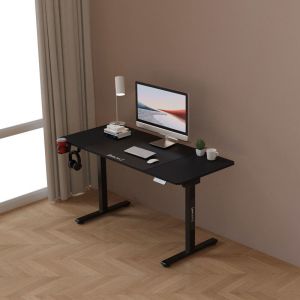 ProTec Bureau électrique à hauteur réglable Stryn assis debout rectangulaire 140 x 60 cm noir