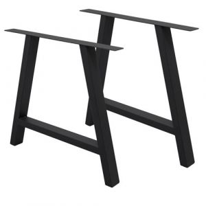 Ecd Germany Set 2 pieds de table pour bureau 70x72cm forme A en acier noir design industriel