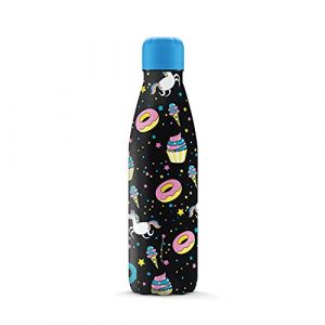 The Steel Bottle - Bouteille isotherme en acier inoxydable, isolation sous vide à double paroi, capacité 500 ml, fermeture hermétique, bouteille d'eau portable (Licorn)