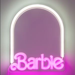 Paladone Miroir Mural Lumineux LED Barbie, décoration Officielle Mattel pour la Maison et la Chambre des Filles, Adolescentes et Femmes, Lampe Rosa alimentée par USB