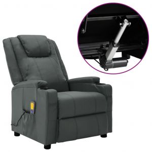 Image de VidaXL Fauteuil de massage inclinable électrique Anthracite Similicuir