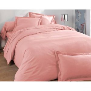 Housse de couette FLANELLE UNI rose poudre en flanelle