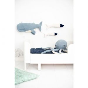 Crochetts Peluche océan Bleu Blanc Pieuvre Baleine Poisson 29 x 84 x 14 cm 4 pièces