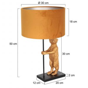 Steinhauer Lampe à poser Animaux 8228ZW, métal, velours, or, noir