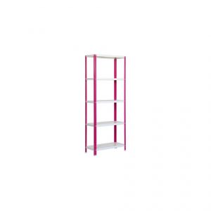 Simon Rack Etag&egrave;re 5 niveaux 500 Kg L. 800 x Ht. 1800 x P. 300 mm KIT HOMECLASSIC COLOR MINI 5/300 ROSE/BLANC - P02100204188035 - Simonhome