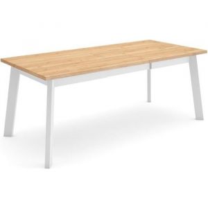 Table à manger, Meuble Salle à Manger, 200, Pour 10 personnes, Pieds en bois, Style moderne, Chêne - Skraut Home