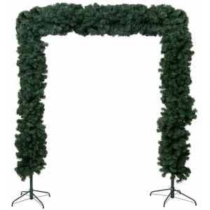 Arche de Sapin de Noël Vert avec 2 pieds en métal vert 150 x 30 x H 240 cm