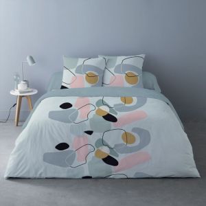 Dourev Housse de couette 260x240 Kim + 2 taies coton 52 fils