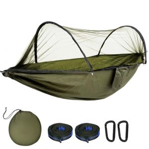 Gloskin Hamac De Camping, Hamac De Voyage Ultra-Leger 270 140 Cm,Hamac Moustiquaire, Hamac Robuste Et Durable Avec Sac De Rangemen