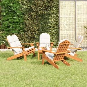 VidaXL Ensemble de salon de jardin Adirondack 5 pcs bois acacia solide White