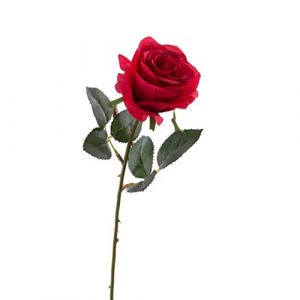 Rose artificielle SIMONY, rouge, en tissu, 45 cm, Ø 8 cm - Fleur artificielle - Rose sur tige - artplants