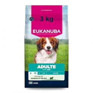 Image de Eukanuba Life Care Croquettes Chien Adulte Petite Moyenne Races 1&agrave; 7 ans, Riche en Agneau & Riz hautement digestible, L-carnitine, Om&eacute;ga 3&6, FOS, MOS, Sans colorants, ar&ocirc;mes artificiels ni OGM &ndash; 3 kg