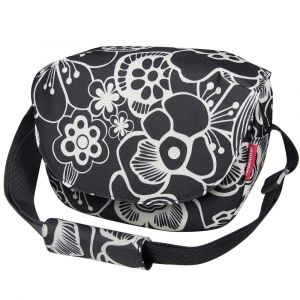 Klickfix Funbag - Sac porte-bagages - fleur blanc/noir Sacoches pour guidon