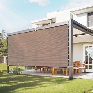 VEVOR Voile d'ombrage 90%, 3050 x 3660 mm, Filet d'ombrage avec &oelig;illets en Acier Inoxydable, Protection Solaire et Brise-Vue en PEHD 140 g/m&sup2;, pour ext&eacute;rieur, terrasse, Jardin et arri&egrave;re-Cour, Marron